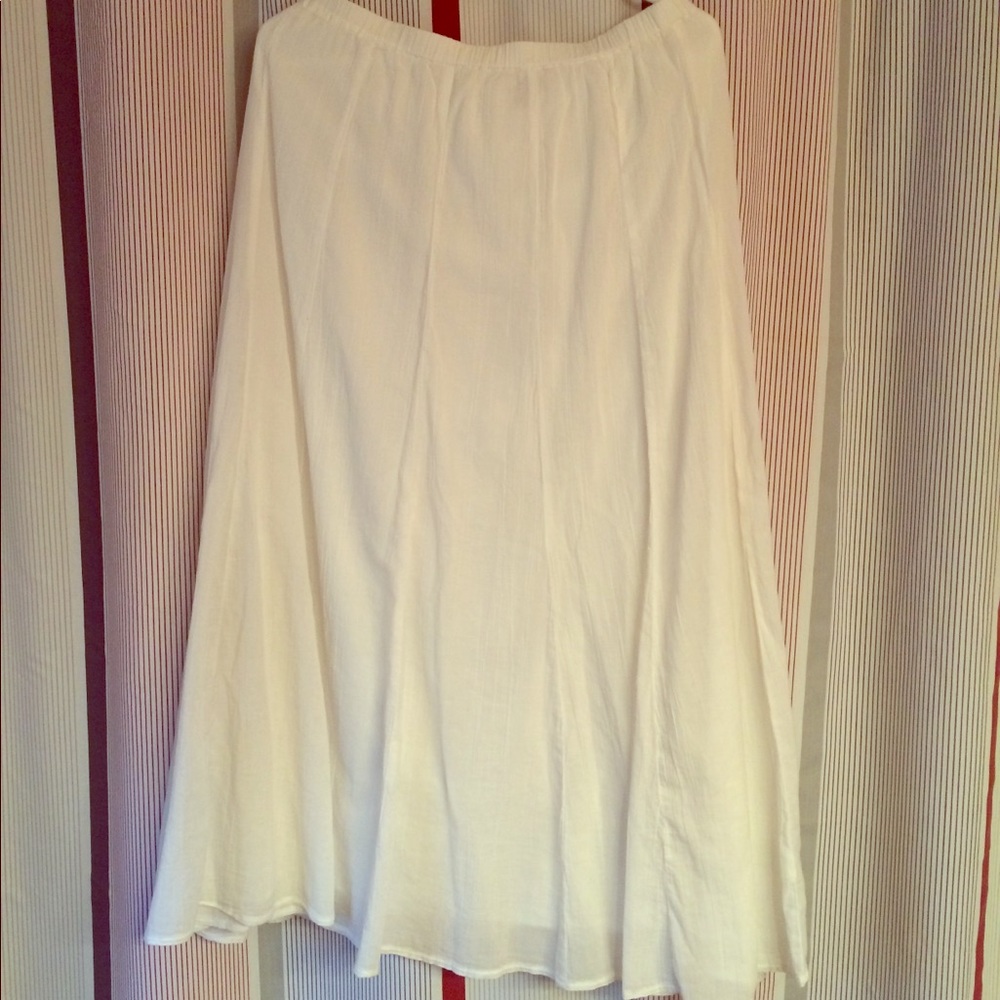 White cotton JJill Summer skirt